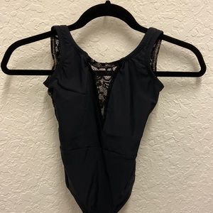 Luckyleo black lace leotard size XS